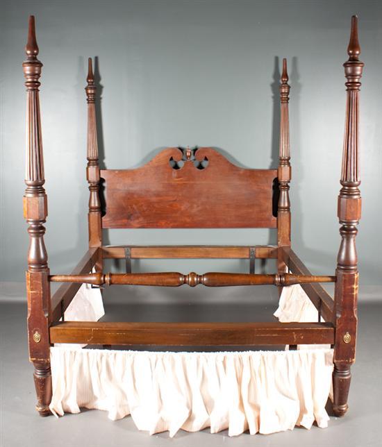 Appraisal: American carved and turned wood poster bedstead Maryland first quarter-