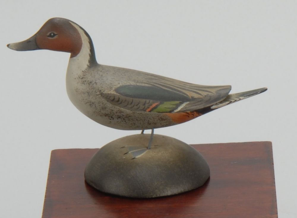 Appraisal: MINIATURE PINTAIL DRAKE By Crowell Rectangular stamp Mounted on a