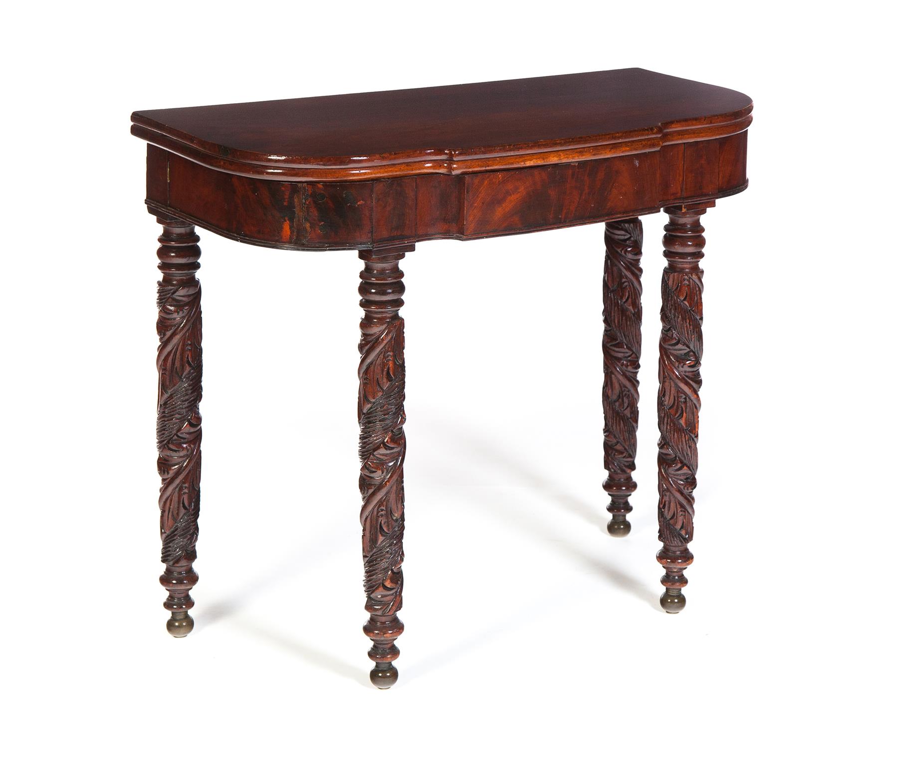 Appraisal: EMPIRE FOLDING GAME TABLE American nd quarter- th century mahogany