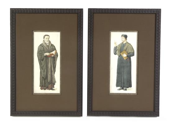 Appraisal: Sale Lot Two Watercolor Portraits each depicting a holy man