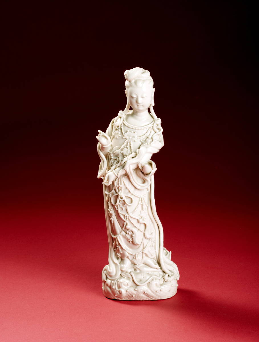 Appraisal: CHINESE MOLDED BLANC DE CHINE FIGURE OF QUAN YIN Height