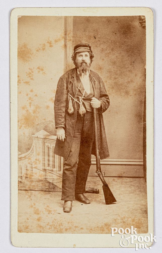 Appraisal: CDV photograph of a frontiersman CDV photograph of a frontiersman