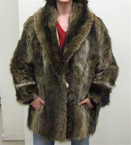 Appraisal: A LADY'S NATURAL FUR JACKET possibly wolverine dark brown and