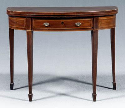 Appraisal: Hepplewhite inlaid games table mahogany with figured and inlaid top