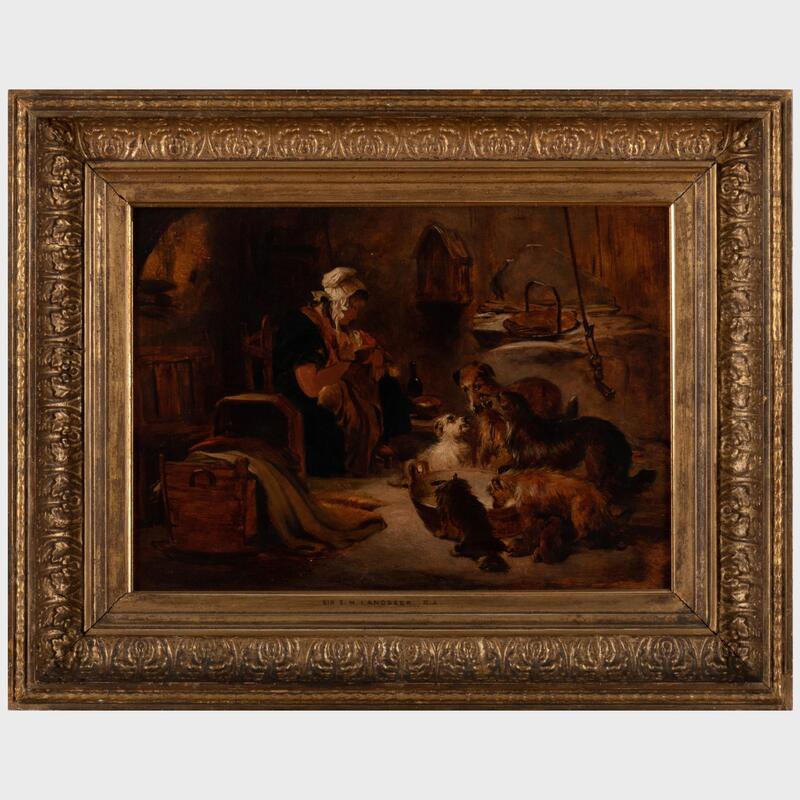 Appraisal: Attributed to Sir Edward Landseer - Nursing Mothers Oil on