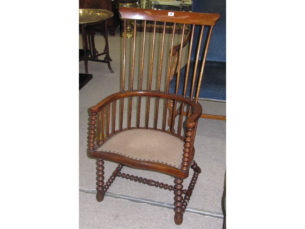 Appraisal: Comb back darvel chair on Bobbin turned supports with understretcher