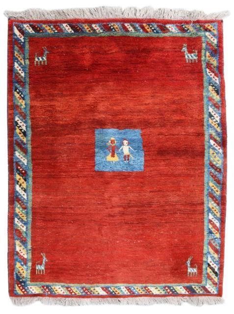 Appraisal: Hand-tied Persian Cudinibaft Gabbeh wool rug approx ' l '