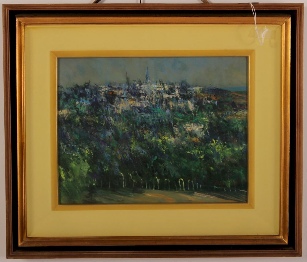 Appraisal: Chinese School View of Paris th c Oil signed indistinctly