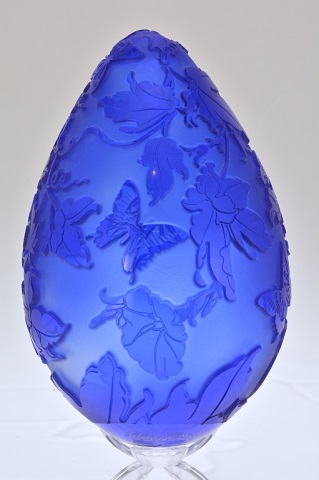 Appraisal: Pilgrim Cameo Glass Egg Glorious Morn with Sta Pilgrim Cameo