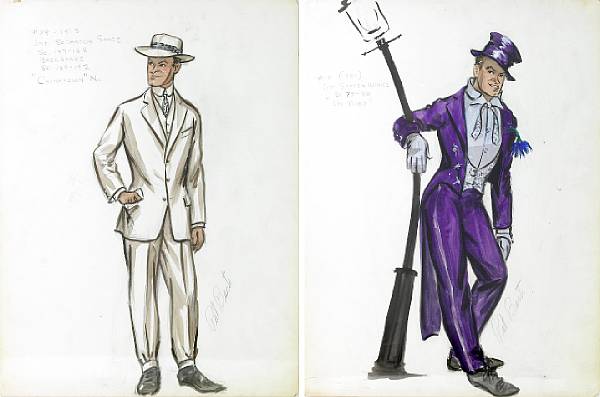 Appraisal: A Bob Hope set of costume design sketches by Pat