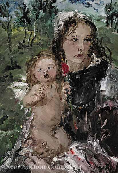 Appraisal: Naray Aurel Hungarian - A Mother and Child in a