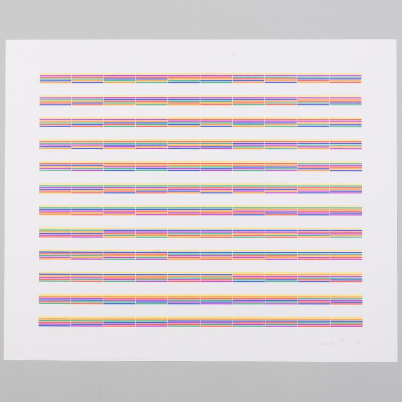 Appraisal: Laura Grisi - Stripes The set of seven lithographs in