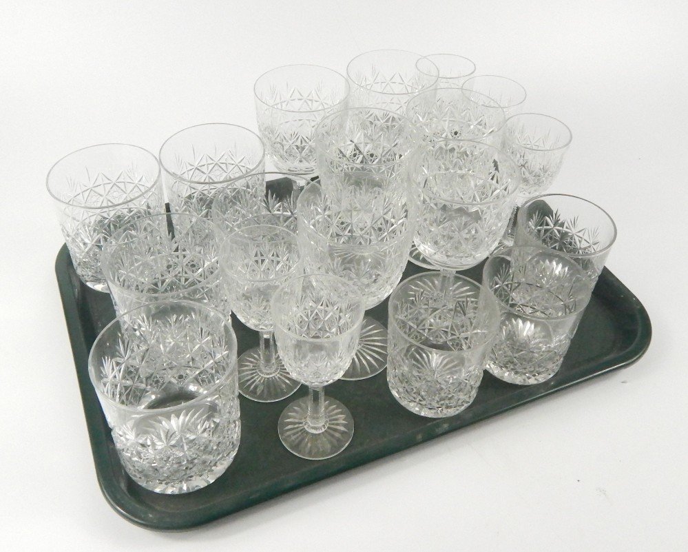 Appraisal: A Thomas Webb part suite of cut table glass comprising