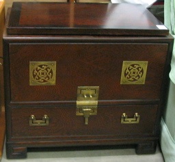 Appraisal: ORIENTAL STYLE TV STAND The rectangular cabinet has a swivel