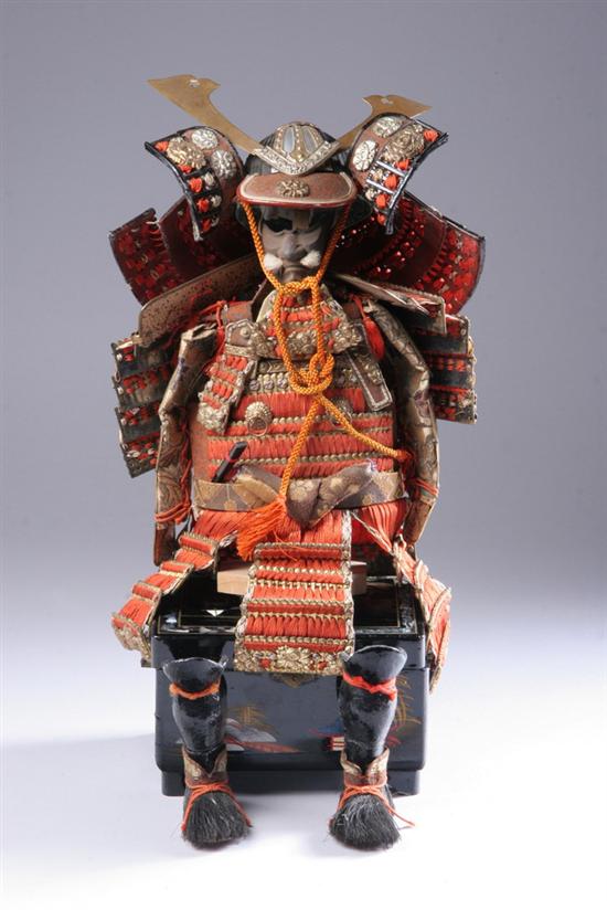 Appraisal: TWO JAPANESE DOLLS AND DOLL'S SUIT OF ARMOR Samurai on