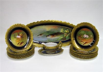 Appraisal: Limoges porcelain fish service early th century