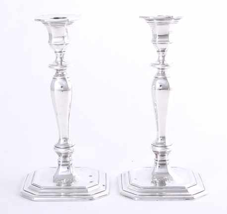 Appraisal: Pair Tiffany Co sterling candlesticks New York early th century