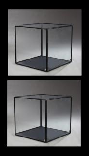 Appraisal: Pair of Glass Cube Display Cabinets th c by P