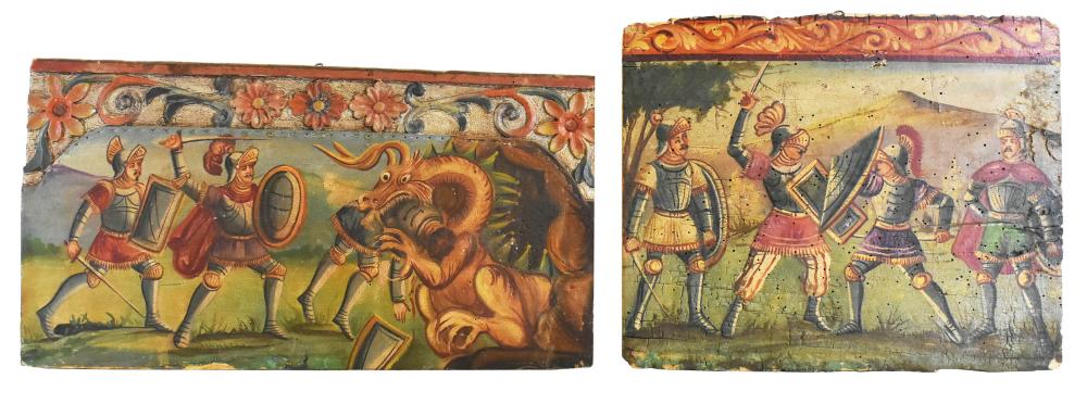 Appraisal: TWO ITALIAN FOLK PAINTED PAINTED PANELSBy DOMENICO Di MAURO Italian