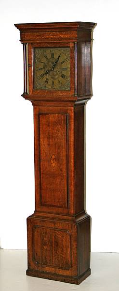 Appraisal: A late George III inlaid oak tall case clockBenjamin Bullock