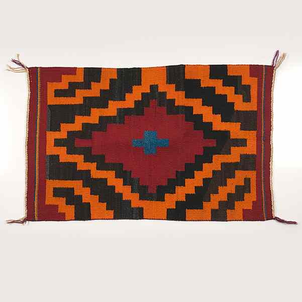 Appraisal: Navajo Weaving woven with hand-spun wool using colors of orange