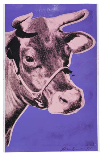 Appraisal: ANDY WARHOL Cow Color screenprint on wallpaper x mm x