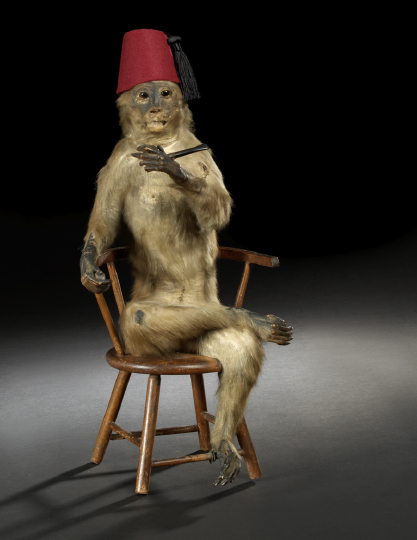 Appraisal: Amusing Figure of a Taxidermist Specimen of a Monkey the