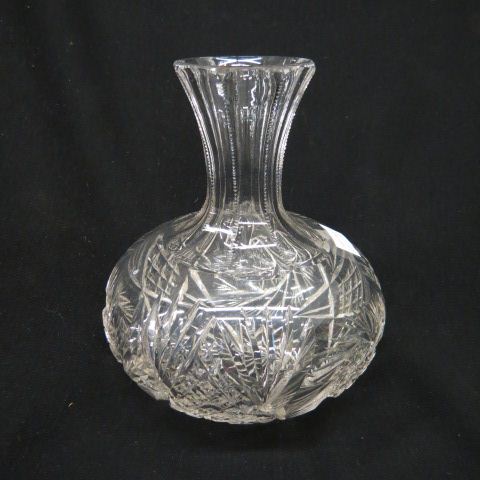 Appraisal: Cut Glass Wine Carafe brilliant period strawberry diamond fan