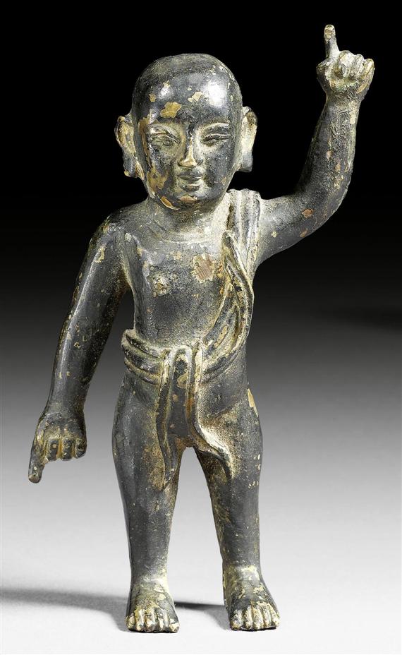 Appraisal: A BRONZE FIGURE OF BUDDHA AS A CHILD China Ming