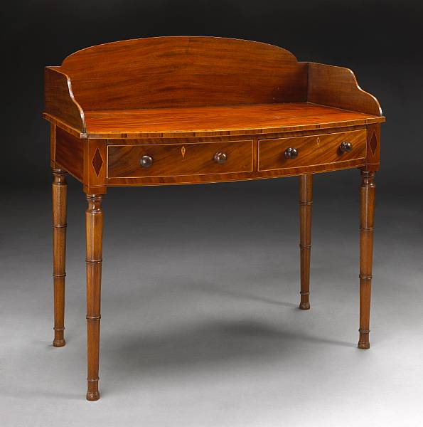 Appraisal: A Regency inlaid mahogany bowfront side table first quarter th