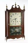 Appraisal: SHELF CLOCK - Early th C weight driven wooden works