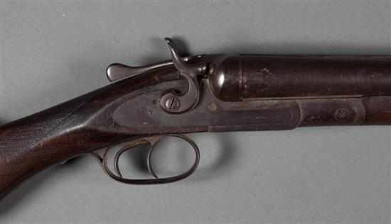 Appraisal: L C Smith ''Trap Gun'' gauge double barrel percussion shotgun