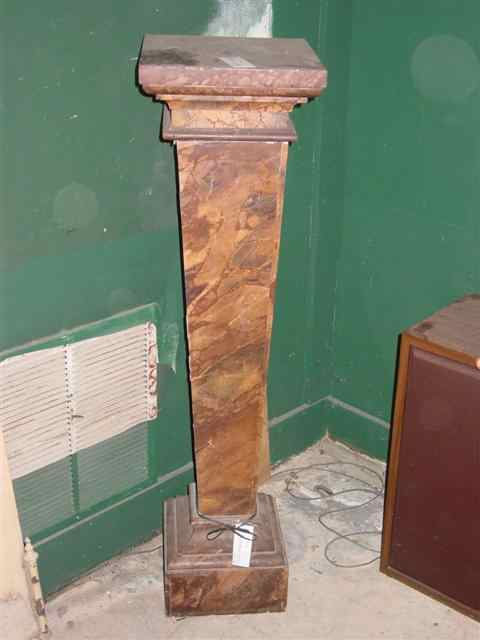 Appraisal: ITALIAN VENEERED MARBLE PEDESTAL h w d in Other Notes