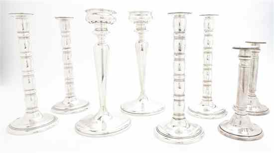 Appraisal: A Set of Four American Sterling Silver Candlesticks Lunt having