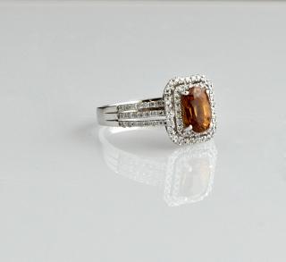 Appraisal: Lady's K White Gold Dinner Ring with a car Lady's