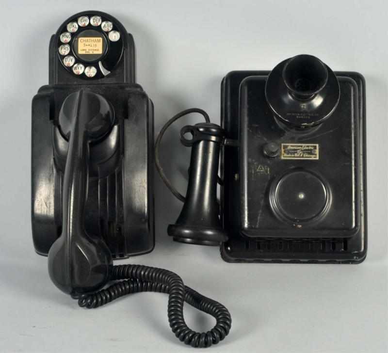 Appraisal: Lot of Black Wall Telephones First is a circa black