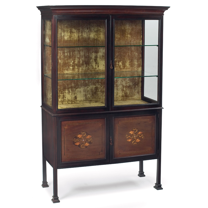 Appraisal: English Arts and Crafts china cabinet in mahogany two door