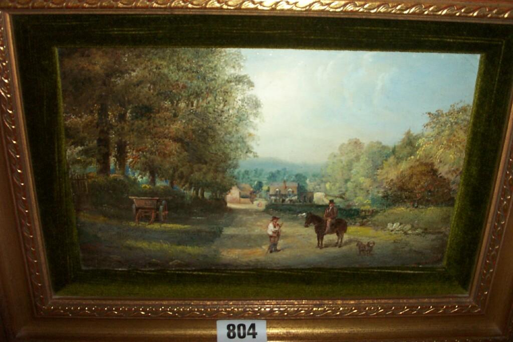 Appraisal: A th century oil painting on panel of a country