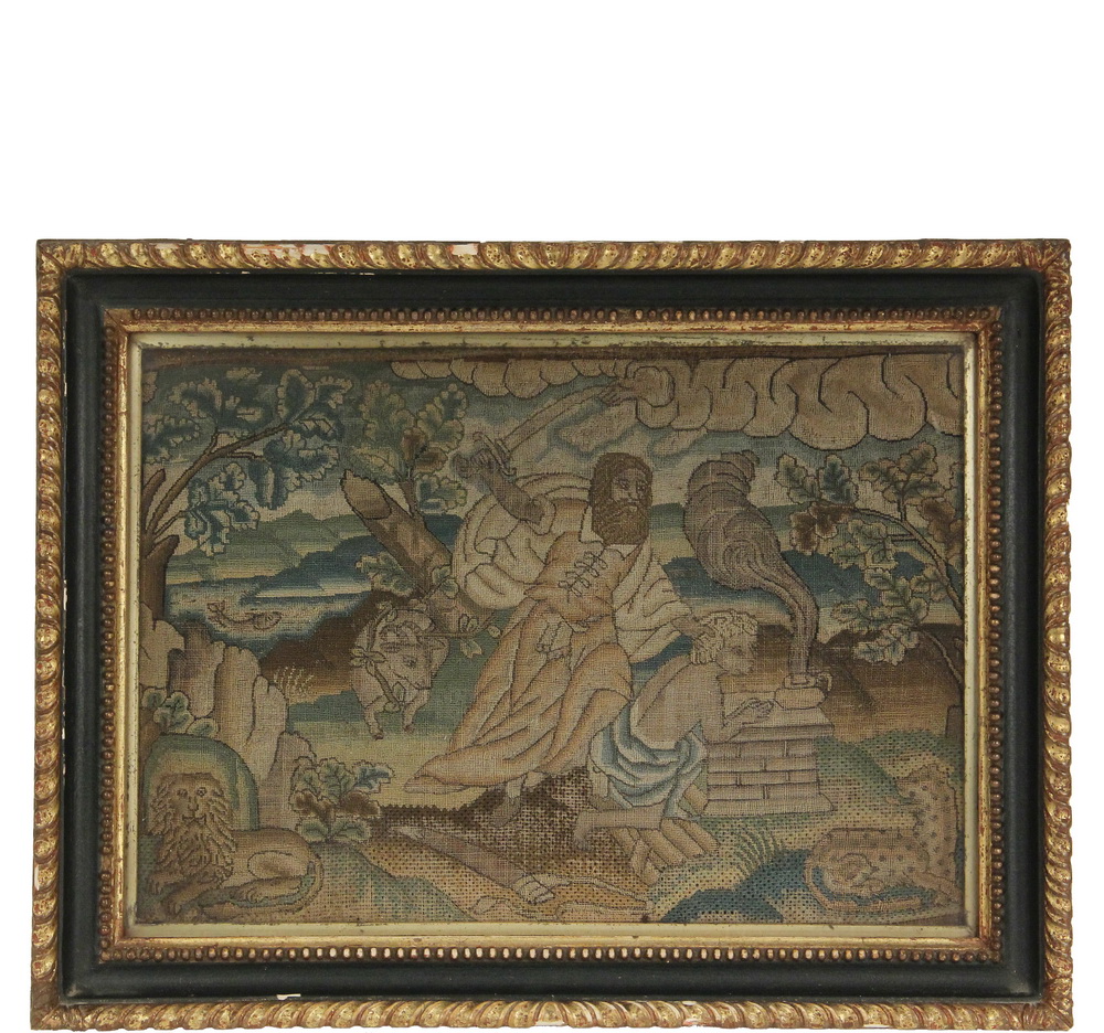 Appraisal: th- thC FRAMED NEEDLEWORK PANEL - th- th c Petit