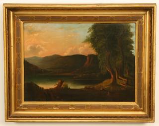 Appraisal: th c American oil on canvas landscape th century American