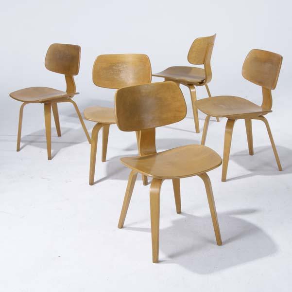 Appraisal: THONET Set of five bentwood side chairs Thonet decal x