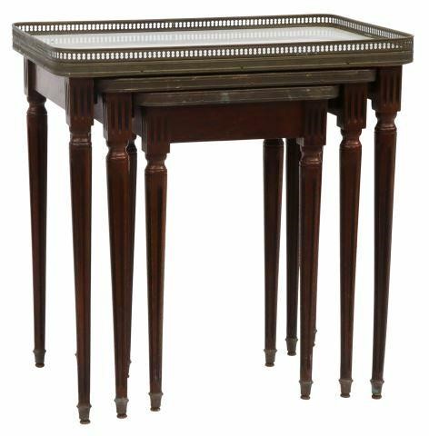 Appraisal: lot of French Louis XVI style mahogany nesting tables th