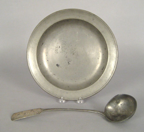 Appraisal: Connecticut pewter deep dish early th c by Thomas Boardman