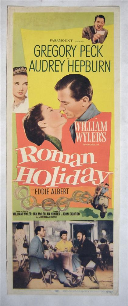 Appraisal: piece Movie Poster Roman Holiday Paramount Color litho insert format