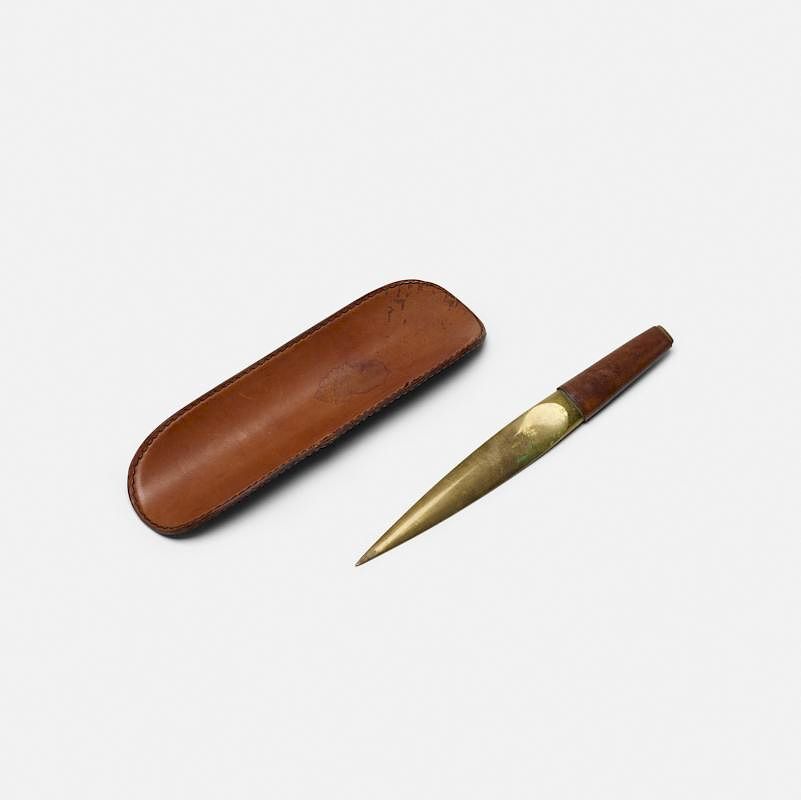 Appraisal: Carl Aubock II letter opener and pen rest Carl Aubock