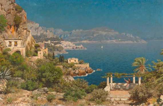 Appraisal: BERNINGER EDMUND Arnstadt - after Munich Italian coastal landscape Oil