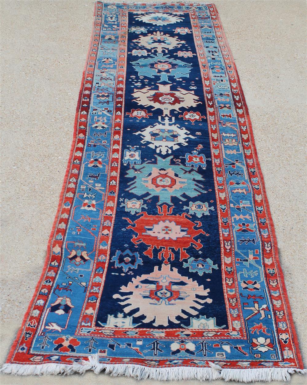 Appraisal: TURKISH AZERI WOOL RUNNER made with vegetable dyed wool with