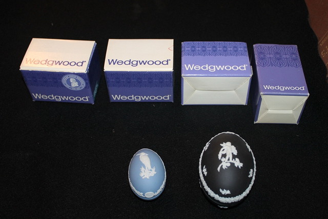 Appraisal: A COLLECTION OF WEDGWOOD JASPERWARE EASTER EGGS from the s