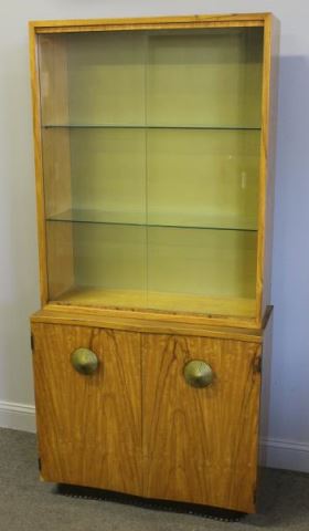 Appraisal: Gilbert Rohde Midcentury Standing Cabinet Glass doors and shelving above