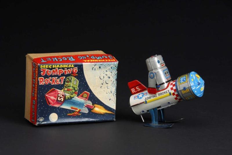 Appraisal: Tin Jumping Rocket Description Japanese Made by SY Working When